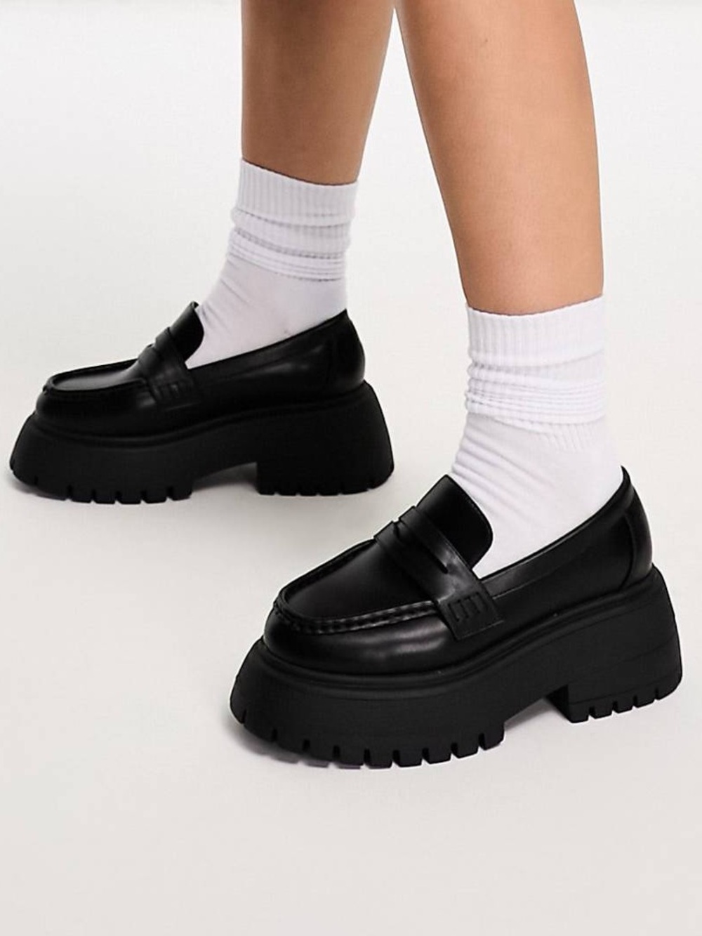 ASOS Design Women’s Wide Fit Maestro Chunky Loafers Shoes Academia in Balck 9W